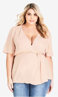 City Chic Citychic Copper Rose Simply Knot Top