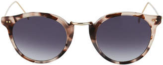 Illesteva Round Acetate & Steel Monochromatic Sunglasses