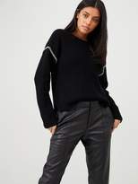 Thumbnail for your product : HUGO Chain Sleeve Jumper - Black