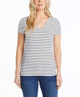 Gray/white Striped Tee | Shop the world 