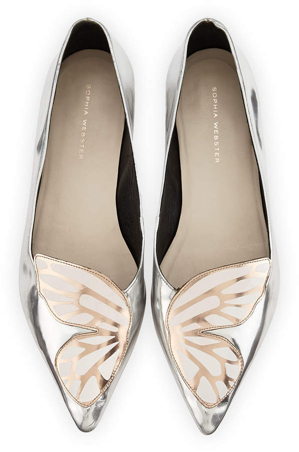 Sophia ster Bibi Butterfly Metallic Leather Flat ShopStyle