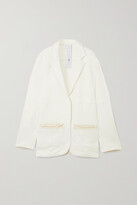 Thumbnail for your product : AZ Factory Free To Appliquéd Organic Cotton And Pyratex Seacell-blend Blazer - White