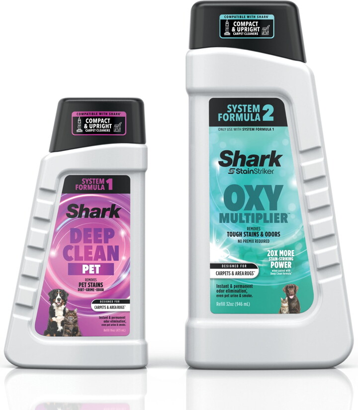 Shark StainStriker Carpet Cleaner Pet Bundle, 32oz OXY Multiplier Formula & 16oz Deep Clean Formula