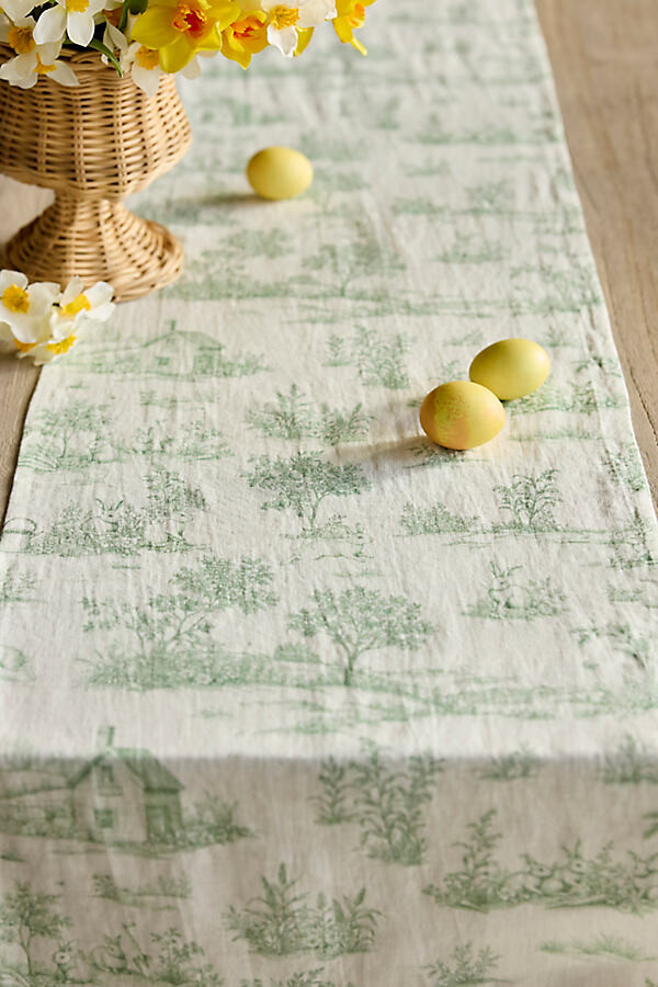 terrain Bunny Toile Linen Runner