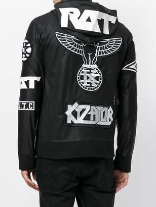 Kokon To Zai net patches hooded jacket