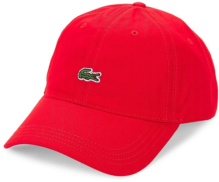 red lacoste hat