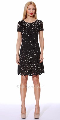 NUE by Shani Laser Cut Cocktail Dress