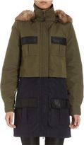 Thumbnail for your product : Barneys New York Colorblocked Parka With Faux-Fur Hood-Multi
