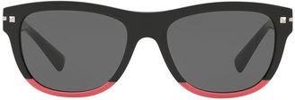 Valentino Two-Tone Rockstud Acetate Sunglasses