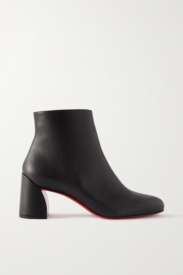 Christian Louboutin Chelsea Chick Booty Leather Boots 100 - Black - 36
