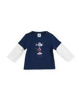 Thumbnail for your product : Petit Bateau Long-Sleeve Illusion Fish T-Shirt, Size 6-36 Months