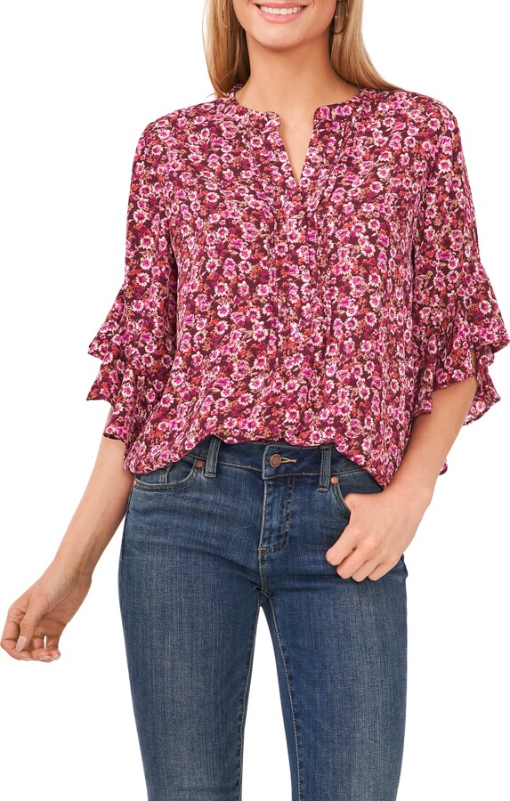 Floral Flutter Sleeve Blouse | Shop the world's largest collection 