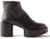 Thumbnail for your product : MM6 MAISON MARGIELA Platform Leather Ankle Boots - Black