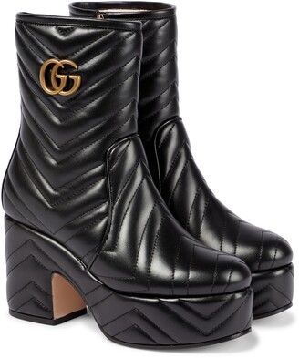 Gucci Leather platform ankle boots