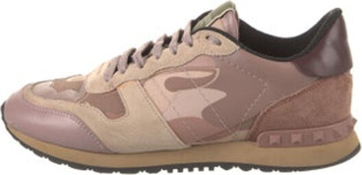 Valentino Rockstud Accents Leather Sneakers - ShopStyle