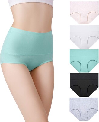Fulyou Ladies Cotton Underwear High Waist Full Coverage No Muffin Brief  Panty Stretch Knickers for Women Multipack - ShopStyle