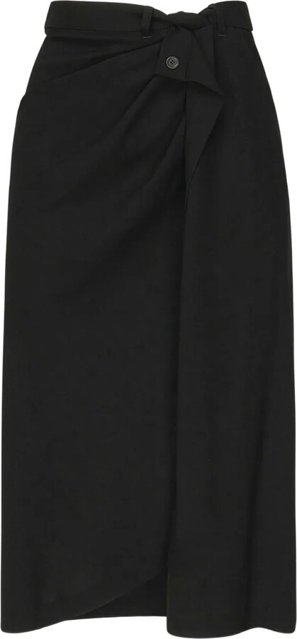 Balenciaga Knotted-Detail Maxi Skirt