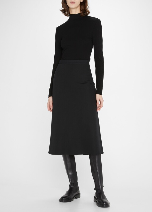 Balenciaga Pushup Wool Barathea Midi Skirt - ShopStyle