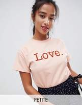 Thumbnail for your product : Miss Selfridge Petite love tee in pink