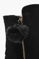 Thumbnail for your product : boohoo Wide Fit Pom Trim Over Knee Boots
