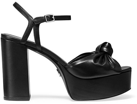 felicia leather and canvas platform trainer