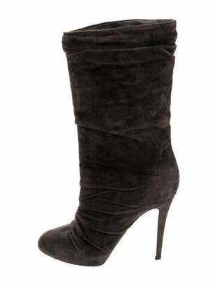 christian louboutin grey suede boots