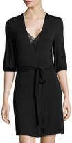 Thumbnail for your product : La Perla Surplice-Neck Short Robe, Black