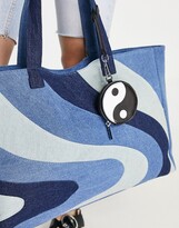 Thumbnail for your product : Skinnydip denim tote bag in deep blue swirl print