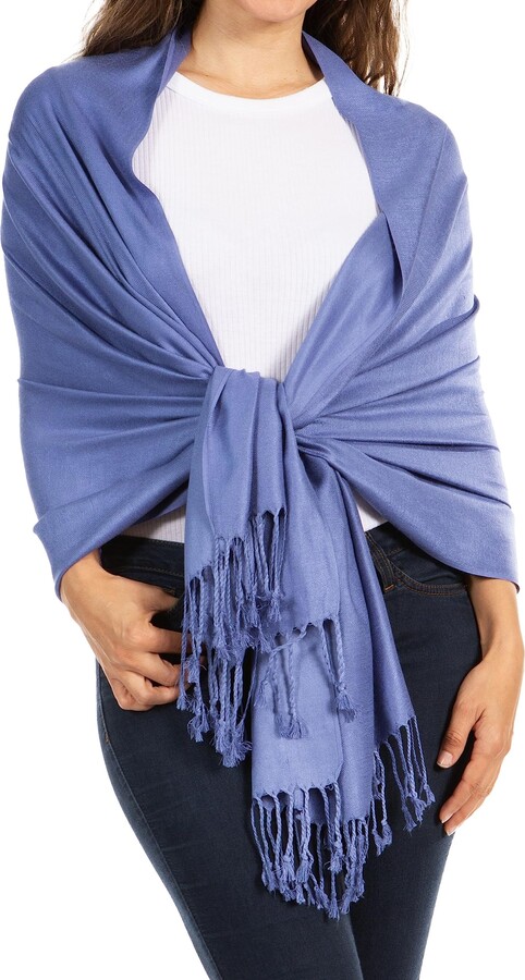 sakkas silky solid soft pashmina shawl wrap stole