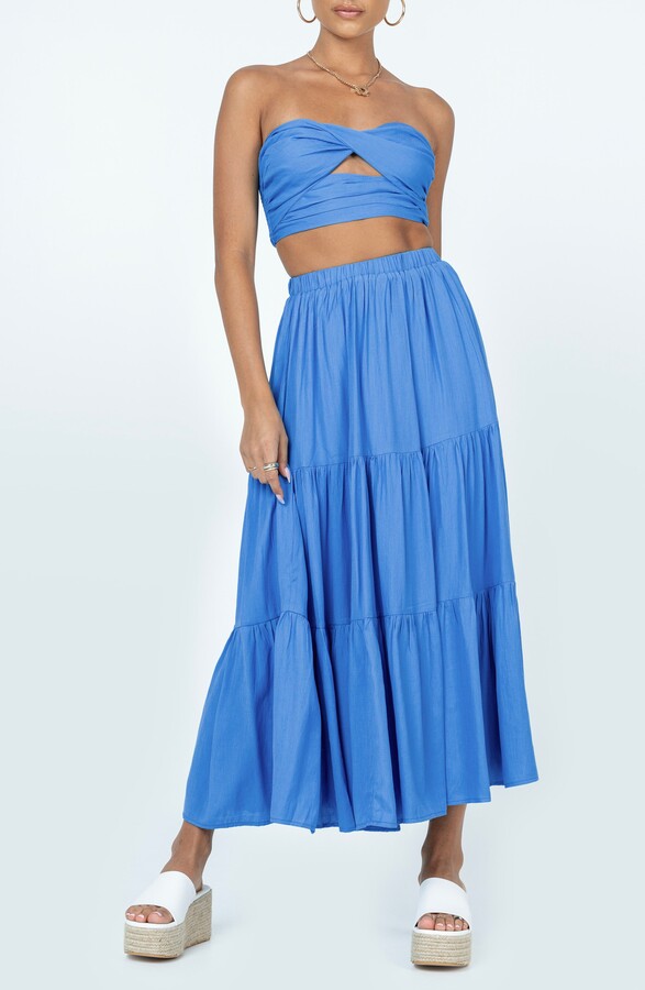 Princess Polly Allie Strapless Crop Top & Maxi Skirt Set