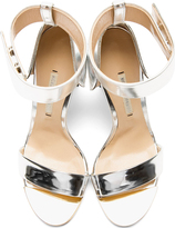 Thumbnail for your product : Nicholas Kirkwood Silver Leather Horn Heel Sandals
