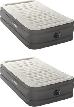 Intex TruAire Luxury Air Mattress w/ Fiber Tech & Built In Electric Pump, 2 Pack