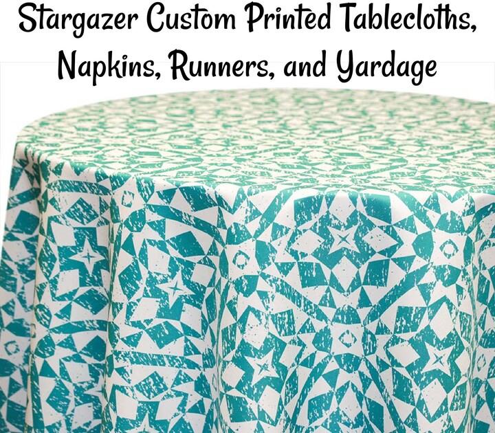 Etsy stargazer Custom Printed Tablecloths, Napkins, Table Runners, & Fabric By The Yard. Geometric Boho Design Made To Order