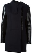 Thumbnail for your product : Cédric Charlier panelled double breasted coat - women - Nylon/Polyamide/Polyester/Wool - 40