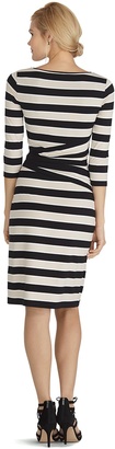 White House Black Market 3/4 Sleeve Stripe Shift Dress