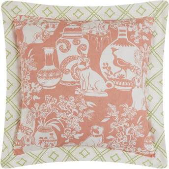 Makers Collective Dog Vase Rose 100% Cotton Throw Square Pillow Cover & Insert