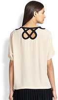Thumbnail for your product : Diane von Furstenberg Silk Cutout-Neckline Tunic