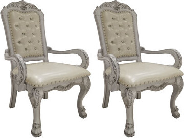 Rosdorf Park Alquin Upholstered Armchair in Ivory and Bone White