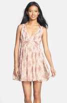 Thumbnail for your product : Babydoll En Crème Floral Print Twist Strap Dress (Juniors)