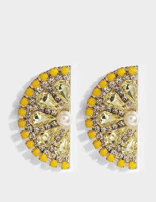 Anton Heunis Lemon Slice Earrings in Yellow and Gold Metal