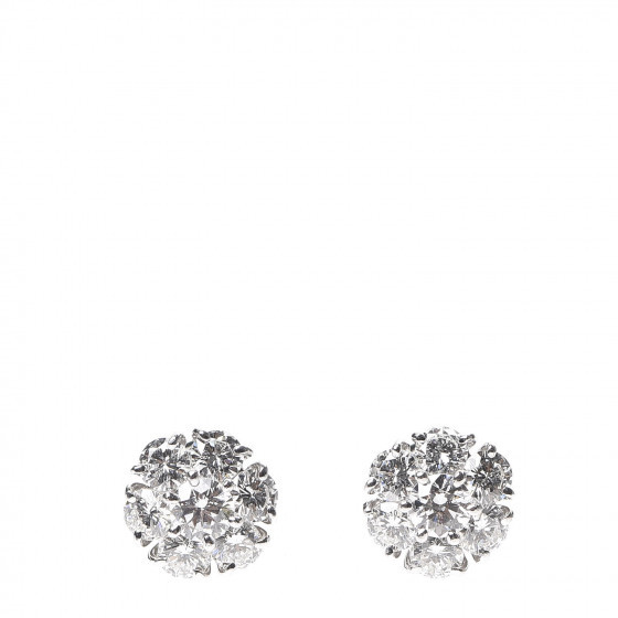 18K White Gold Diamond Medium Fleurette Earrings