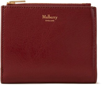 Mulberry Zipped Card Wallet Crimson High Shine Leather