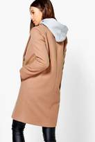 Thumbnail for your product : boohoo Petite Double Breasted Camel Duster Coat