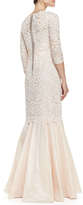 Thumbnail for your product : Rickie Freeman For Teri Jon 3/4-Sleeve Lace Mermaid Gown, Light Pink