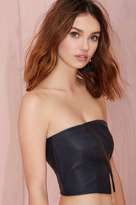 Thumbnail for your product : Nasty Gal Split Up Faux Leather Bustier - Black