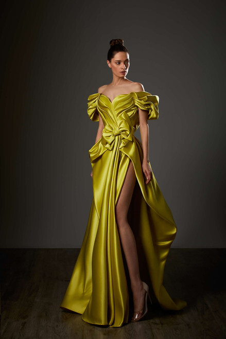chartreuse green dress