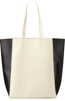 Thumbnail for your product : Neiman Marcus North-South Colorblock Tote Bag, Black/White