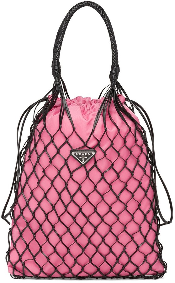 Prada Mesh Detail Bucket Bag - ShopStyle