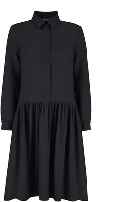 black cotton shirt dress