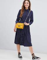 Thumbnail for your product : Glamorous midi shirt dress with pleated skirt in polka dot print